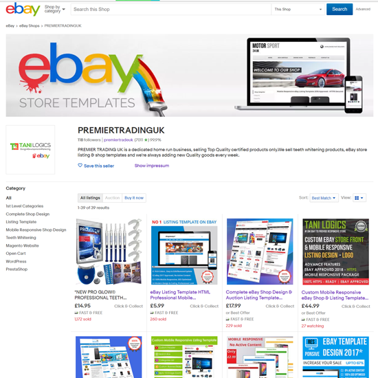 Custom Mobile Responsive Ebay Store Shop Listing Template Design Service 2019 Ebay